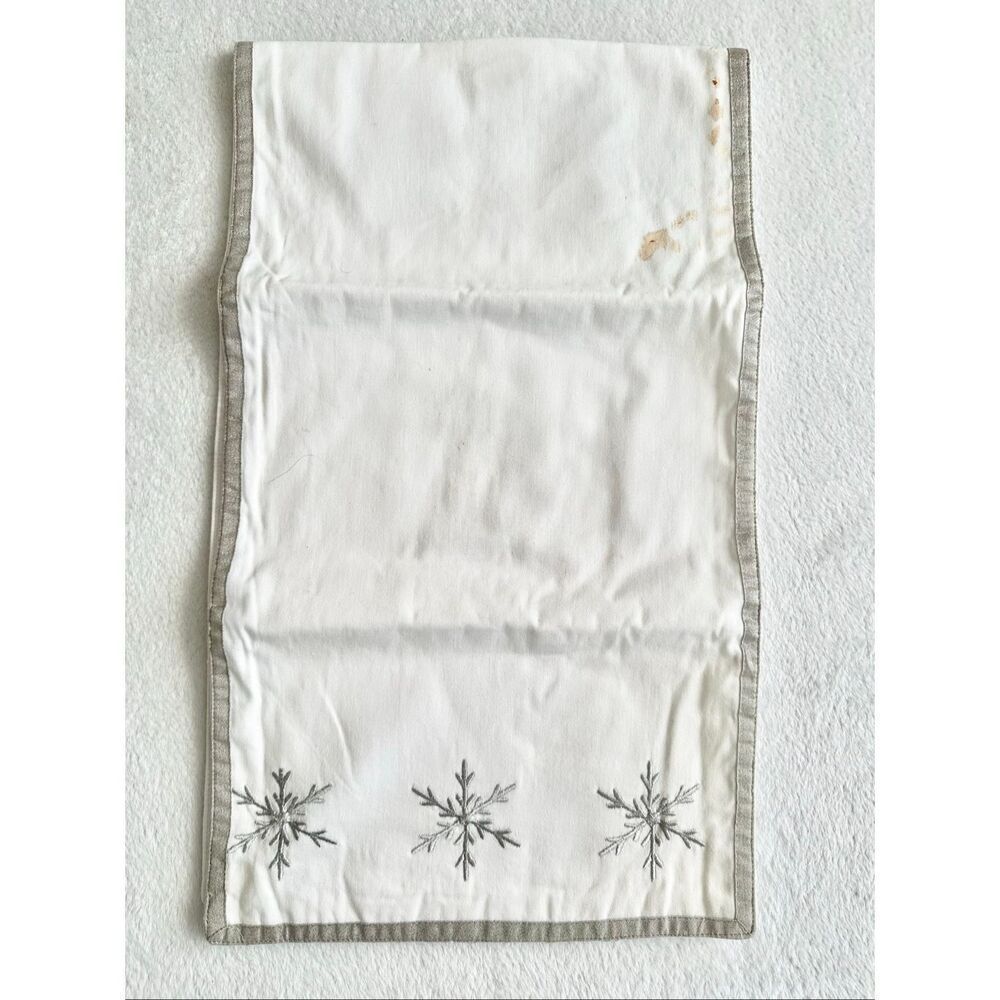 Target - white and gray snowflake table runner 46 inches long
